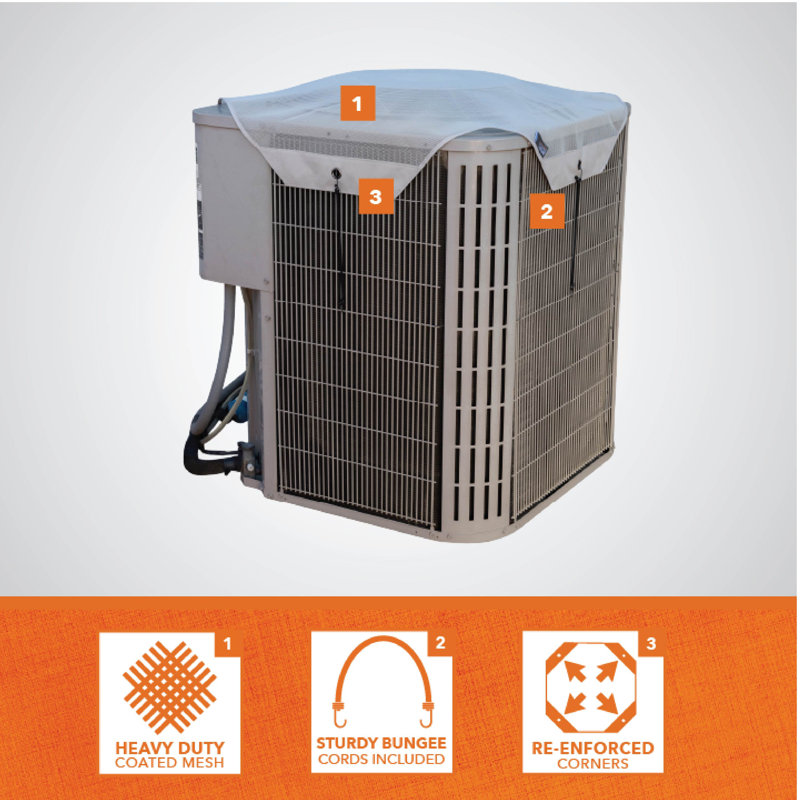 Light Gray Mesh Topper Outdoor Air Conditioner Cover
