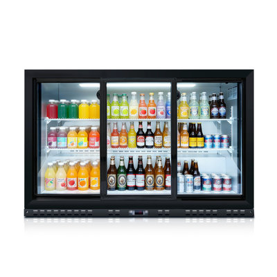 Commercial Beverage Refrigerator 53 Inch Wide 11.3 Cu.Ft 480 Cans Capacity Beer Fridge with 3 Glass Sliding Doors — FIN-0018721 | Fridge.com