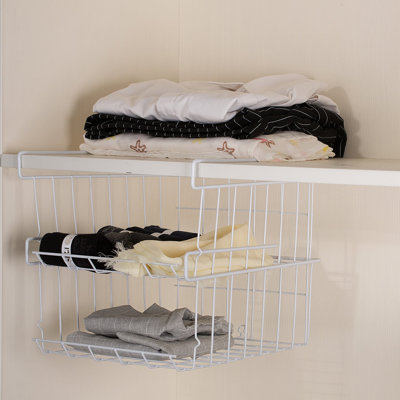 ROFAY, panier de rangement sous étagère, bacs de rangement 12,4 * 11,6 * 6,2 po, paquet de 2, blanc
