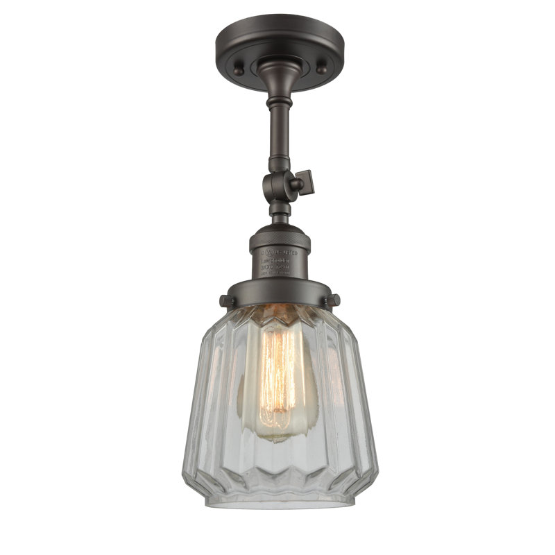 Plafonnier semi-encastré 6 po 1 lumières Vinson, Bronze huilé