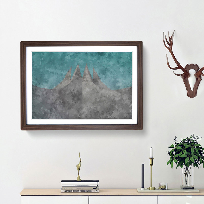 Tempodrom in Berlin - Picture Frame Painting Print, 45cm H x 63cm W x 2cm D, Walnut Framed