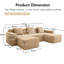 Désossé, modulaire en forme de U à 3 sièges, chameau velours côtelé, sans assemblage, sièges confortables, canapé modulaire large, velours côtelé modulaire ultra doux, coussins décoratifs et 2 repose-pieds
