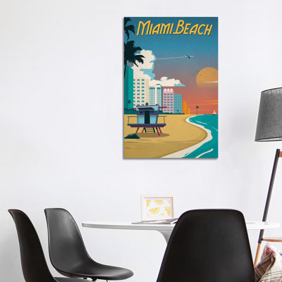 Miami Beach - Wrapped Canvas Painting