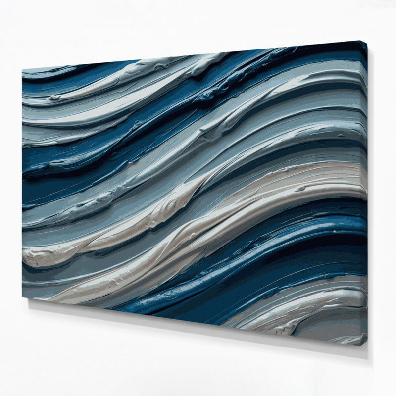 Toile horizontale à rayures horizontales bleu cobalt, H 12 po x l 18 po