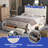Upholstered Bookcase Storage Bed-1126382202-1139760195
