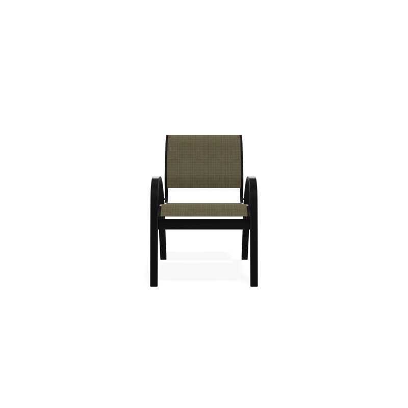 Aruba II Outdoor Dining Chair, Elevation Stone, Black