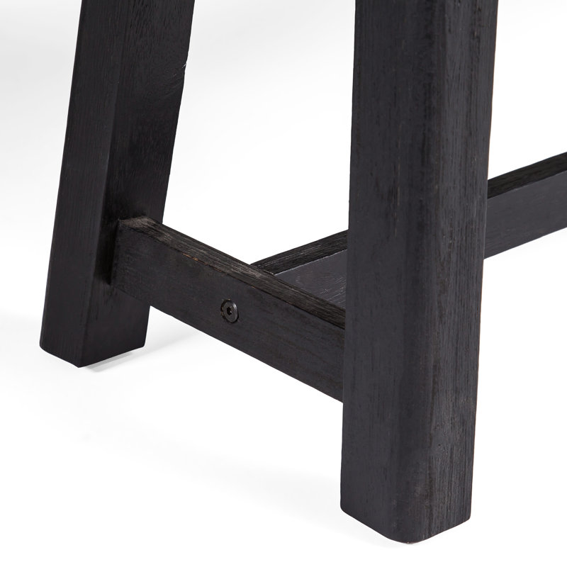 Banc rustique en bois pour terrasse, bicolore, 45,7 cm de hauteur, aspect exotique, avec deux panneaux à lattes, 36,8 cm de profondeur, idéal pour se détendre sur la terrasse.