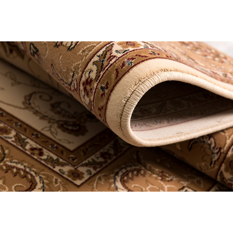 Rug Branch Yasmin 2' x 4' (2'3" x 4') Beige/Cream Persian Medallion Indoor Doormat Rug, Traditional, Low Pile, Stain-Resistant Entry Carpet - Front Door, Mudroom, Hallway and Kitchen