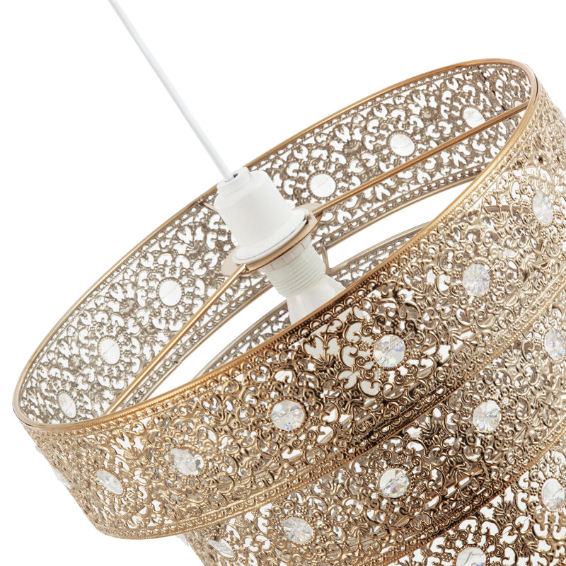 20cm H Metal Novelty Pendant Shade ( Screw On ) in Gold