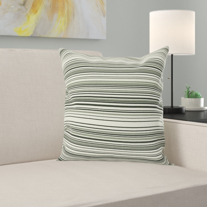 Aloysius Striped Square Cushion, Large, Brown