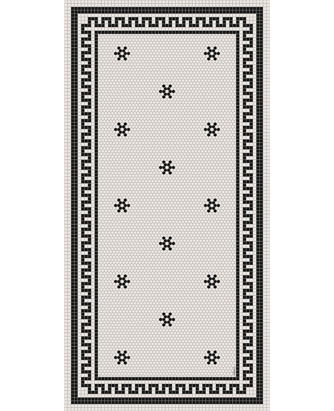 Tuxedo Black Easy to Clean Kitchen Mat, Rectangle 3' x 9'