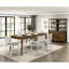 De 2 chaises à hauteur de comptoir en blanc antique, siège texturé confortable, style dossier, structure en bois, convient aux repas décontractés à la maison, assemblage requis, salle à manger 2, finition blanche, dossier rembourré gris,