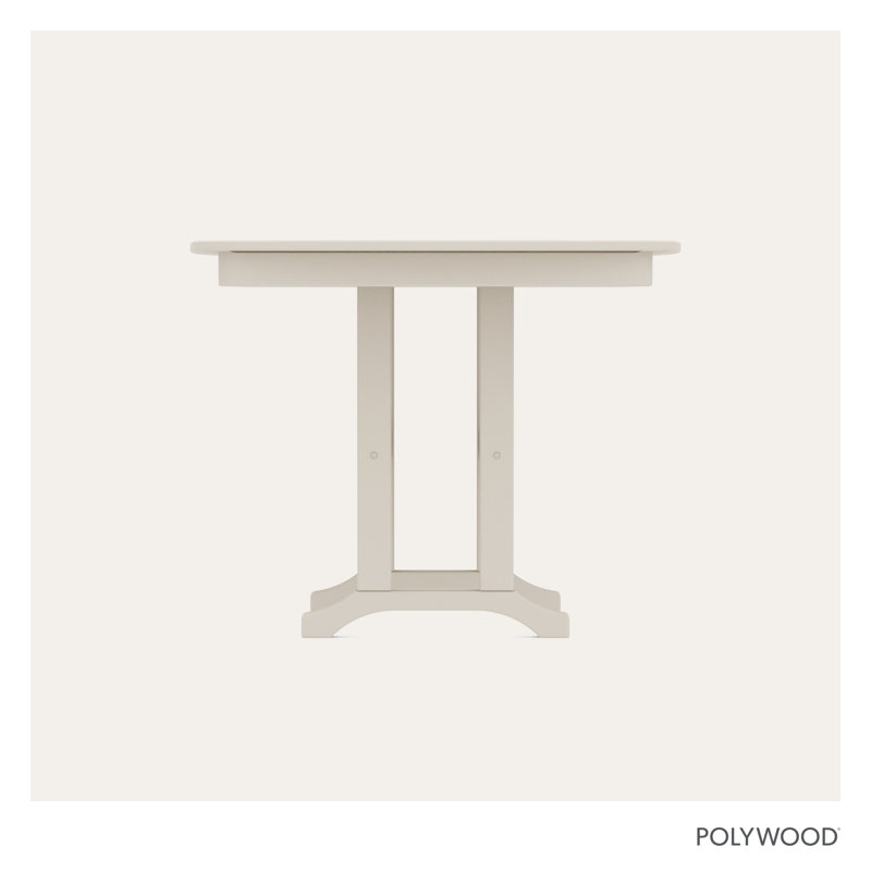 POLYWOOD Nautical Dining Table, Sand, 29" H x 36.75" L x 36.75" W
