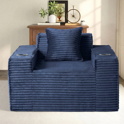 Fauteuil d'appoint à compression 43 pouces dans une boîte - Canapé simple rembourré avec coussin, grand fauteuil à billes