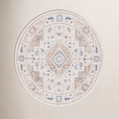 Mayhill Oriental Area Rug in Beige/Rust/Blue