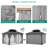 Outdoor Hardtop Gazebo, Galvanized Iron Double Vent Roof with Curtains & Netting, Aluminum Frame Pavilion for Patio, Lawn, Deck, Garden-113060370-113060369