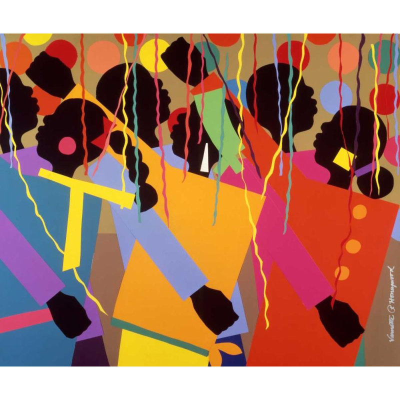 Varnette Honeywood Multicolor Canvas Art Print with Black Frame