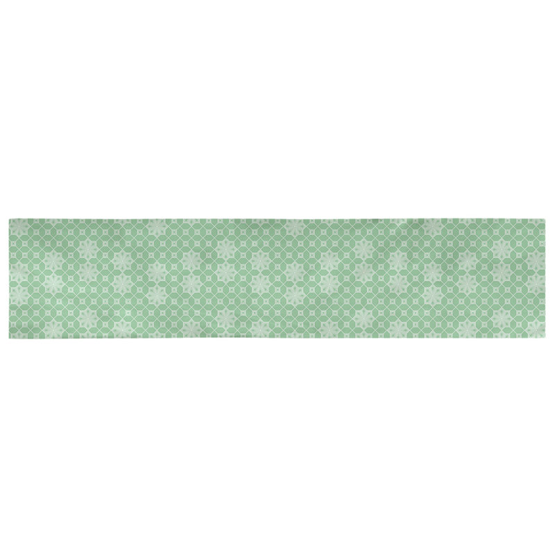 Chemin de table géométrique, 72 po x 16 po, Vert