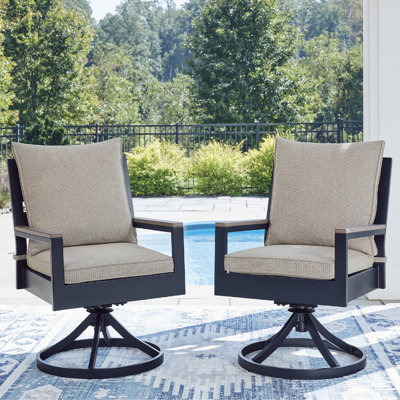 Lolley Outdoor Swivel Chair With Cushion (Set Of 2)