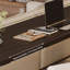 Bureau ovale noir en bois massif-1181264501