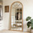Large Arched Windowpane Full-Length Wall Mirror With Solid Wood Frame-52780464-52780467