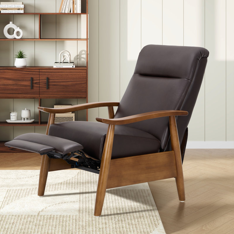 Fauteuil inclinable en cuir Penning, Chocolat