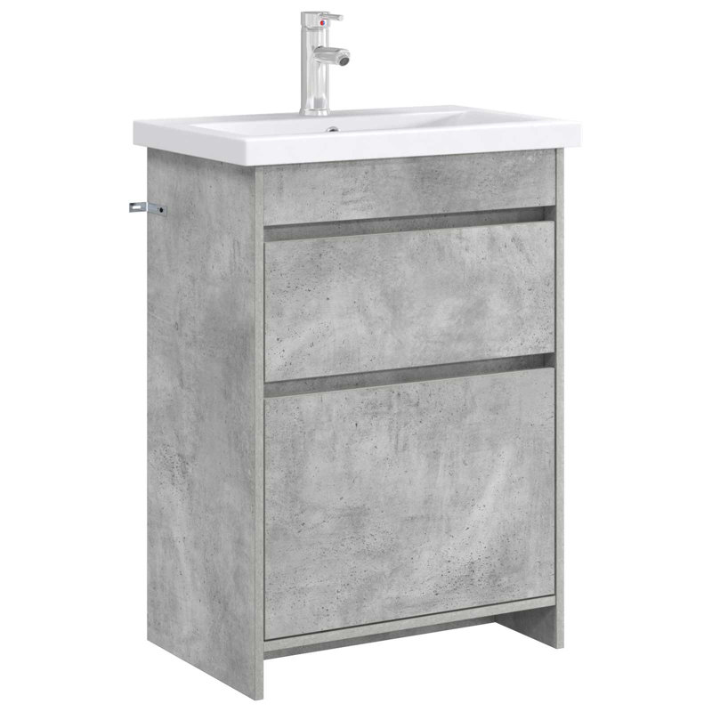 56cm Bathroom Vanity Base Only, Concrete Grey