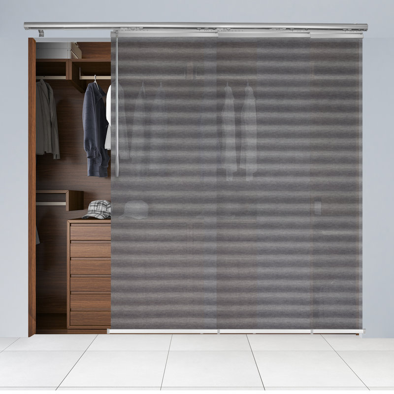 Store vertical semi-diaphane noir Ottoline, L 66 po x L 94 po, Noir ottoline / nickel satiné