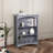 40" H x 29.5" W Wood 3 Tier Bookcase with 2 Arched Support, Storage and Display Bookshelf for Home Office and Living Room, Gray-88626326-101528708