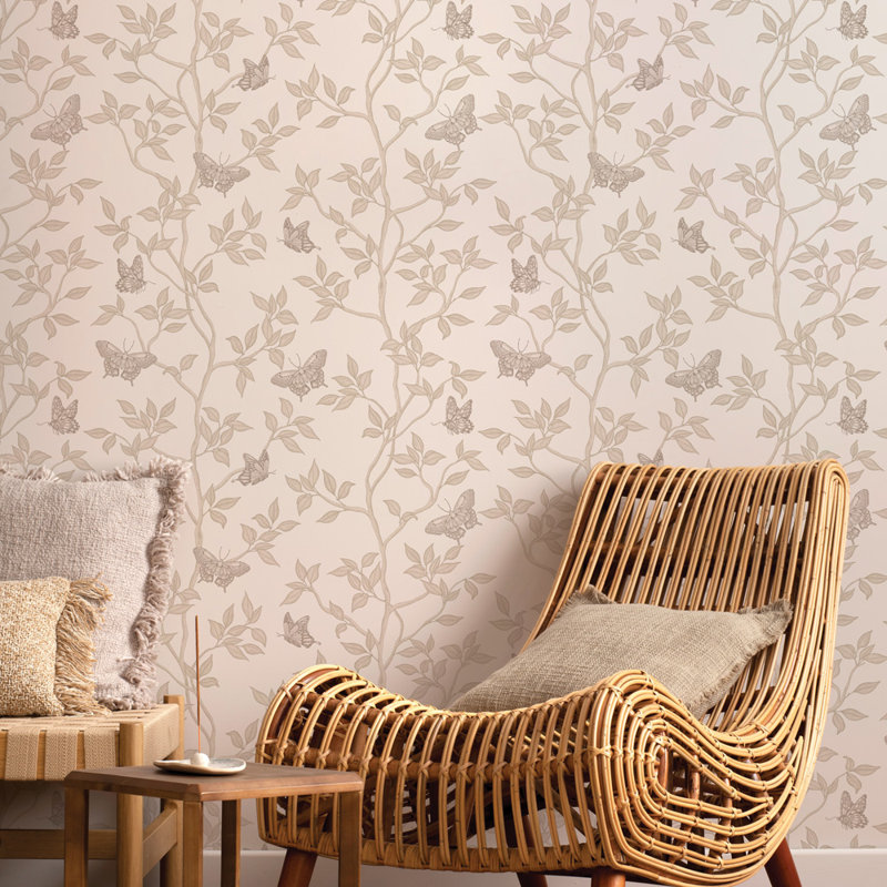 Papier peint floral Shaniyia, Fauve