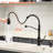 Hands Kitchen Sink Faucet - Touchless Automatic Smart, Motion Sensor Activated, Pull Down , Black Contemporary Style, Brass, Ceramic Filler For Smart With Modern,