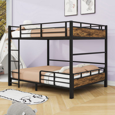 Separable Metal Bunk Bed With Safety Guardrails
