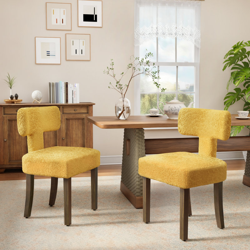 Ensemble de chaises de salle à manger rembourrées Modern, Jaune