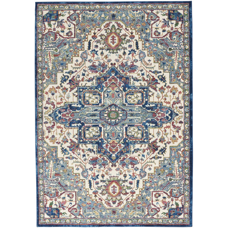 Tapis ivoire Raymond Bohemian Farmshouse, Rectangle 4 pi x 6 pi