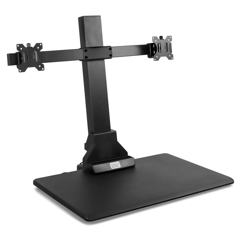 Mount-It! Height Adjustable Electric Standing Desk Converter, Sit Stand Desk with Dual Monitor Mount
