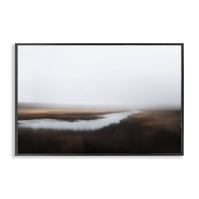Still Lake Illusion Framed Giclee, design by Novae, 12" H x 18" W, Midnight Black Framed Giclee