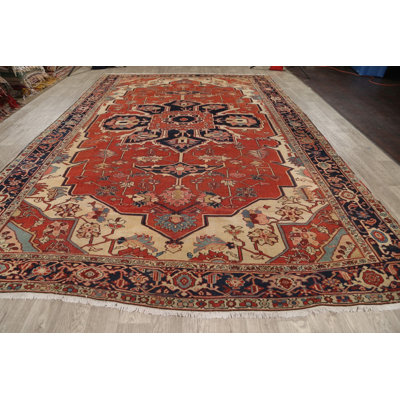 One-of-a-Kind 9'7" X 14'8" Before 1900 Wool Area Rug in