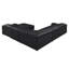 Canapé modulaire noir en cuir véritable 5 pièces faisant face à droite avec 2 fauteuils inclinables électriques et appuis-tête réglables-130703044-130703042