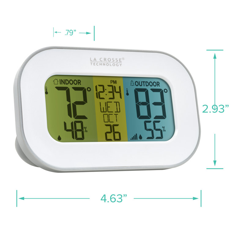 Indoor Outdoor Thermometer Hygrometer Wireless Weather Stations,  Temperature Humidity Monitor Battery Powered Inside Outside Thermometer  with 330ft