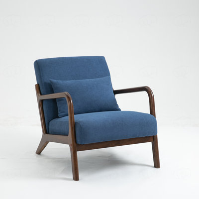 Mid Century Modern Accent Chair with Wood Frame