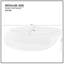  Table basse 43,31 pouces en fibre de verre, table basse moderne à profil bas en forme de galet, blanc crème-1556518075-1556518076