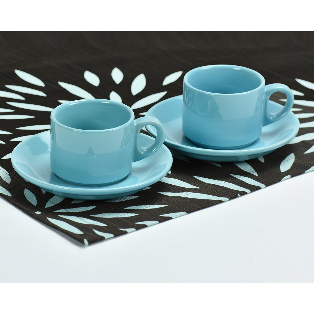 Espresso Cup With Saucer Set Of 2 (Set of 2) Ebern Designs