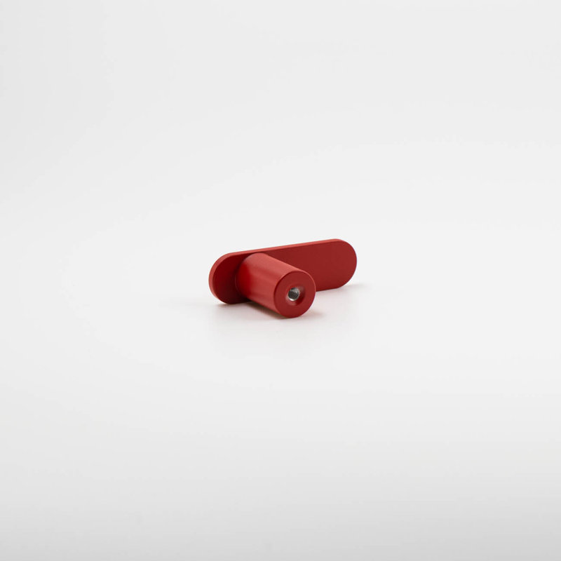 2" Bar Knob, Rose (Red), 1"