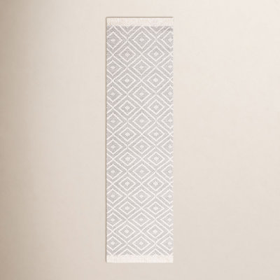 Pompano Ivory Grey Hand-Woven Geometric Rug