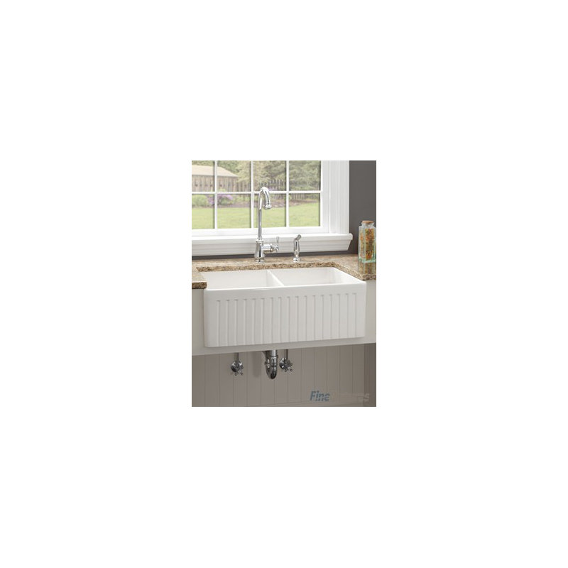 Snowdon 32.5" L X 20" W Farmhouse Double Bowl Kitchen Sink