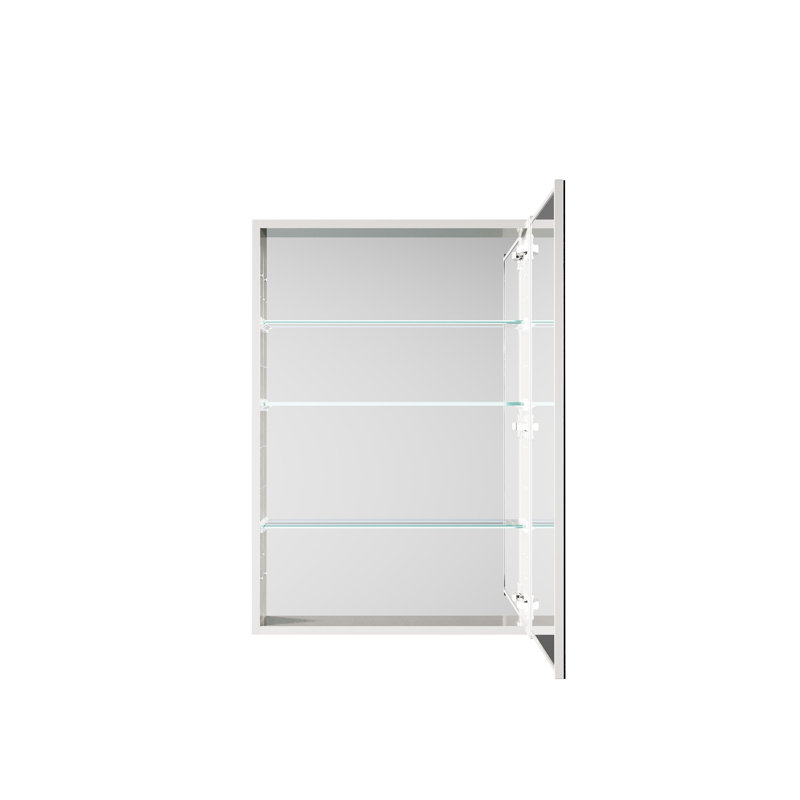 Armoire à pharmacie encastrée ou à fixation en surface 36 po H avec tablettes en verre réglables