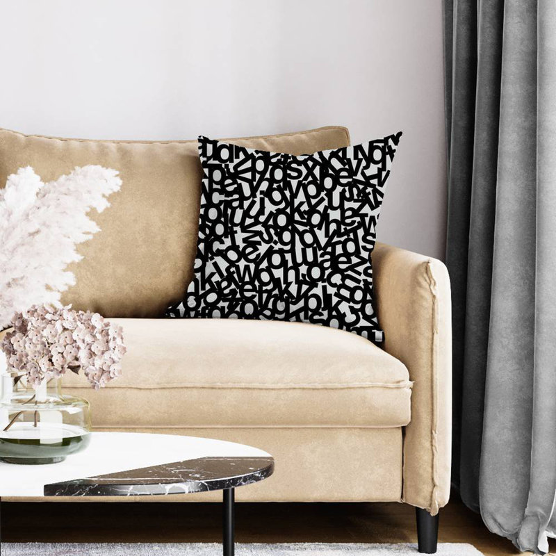 Alphabet - 20"x20" Throw pillow - Poly twill - Print on demand