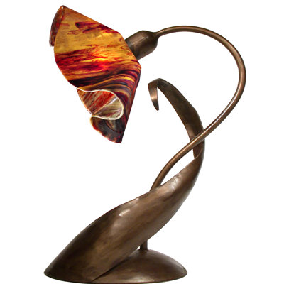 Amergin Handcrafted Glass 20-Inch Arched Table Lamp