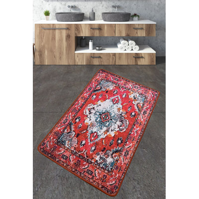 Antibacterial Bathmat, Non-Slip Design, 2.3 x 4.0 Feet | 100% Polyester, Pile Height: 0.4 Inches, 20.5 oz/sq ft | Machine Washable, Easy Care, Perfect for Bathroom Safety & Comfort | Durable & Stylish Home Essential