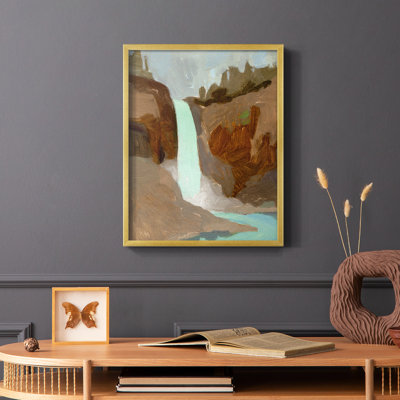 Turquoise Falls I Framed Print - Solid Wood